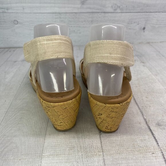 Skechers BEVERLEE Natural Cali Luxe Foam Cork Wedge Heel Platform Sandals Size 9 - Picture 8 of 16